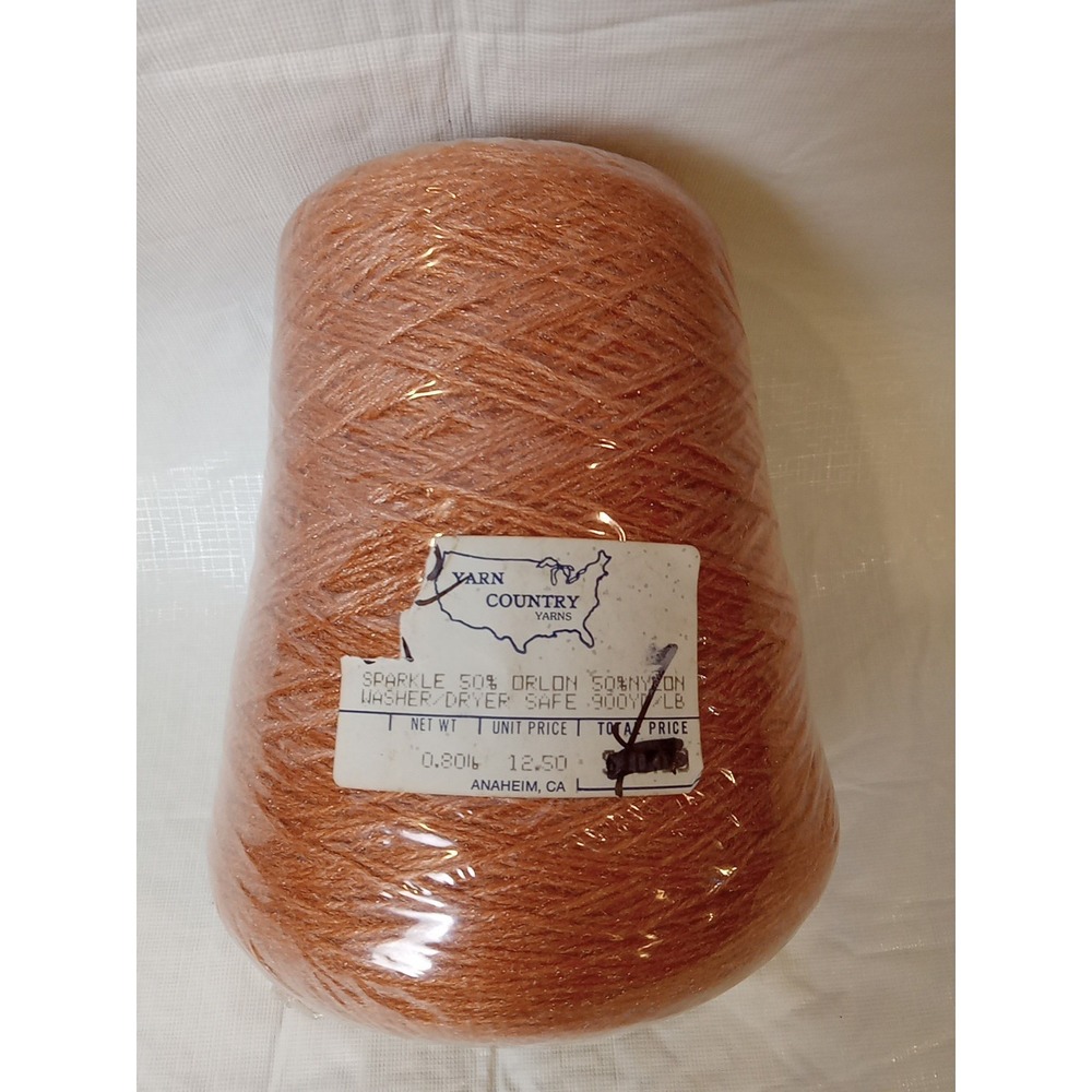 Yarn Country Yarn Sparkle Orlon Nylon  Orange A28